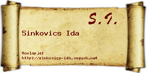 Sinkovics Ida névjegykártya
