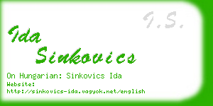 ida sinkovics business card